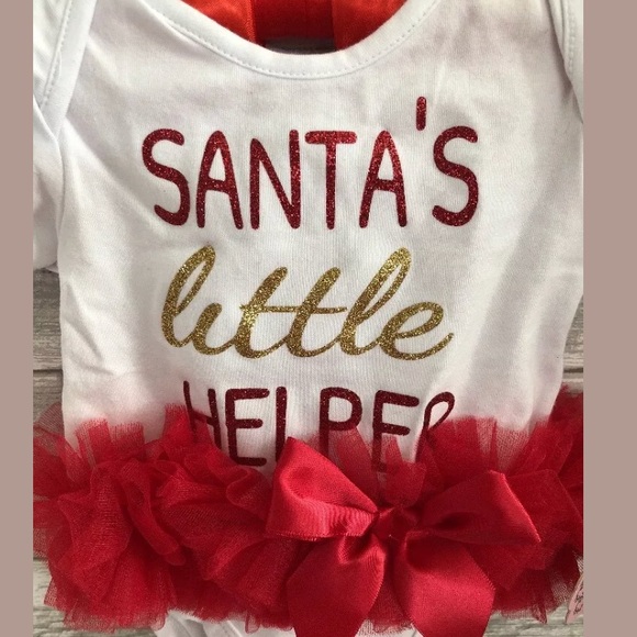 Santa’s little helper body suit 0-3 months - Picture 4 of 7